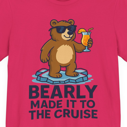 Bear Cruise Shirt Premium T-Shirt – Fuchsia – Alaska Cruise Shirts Close Up