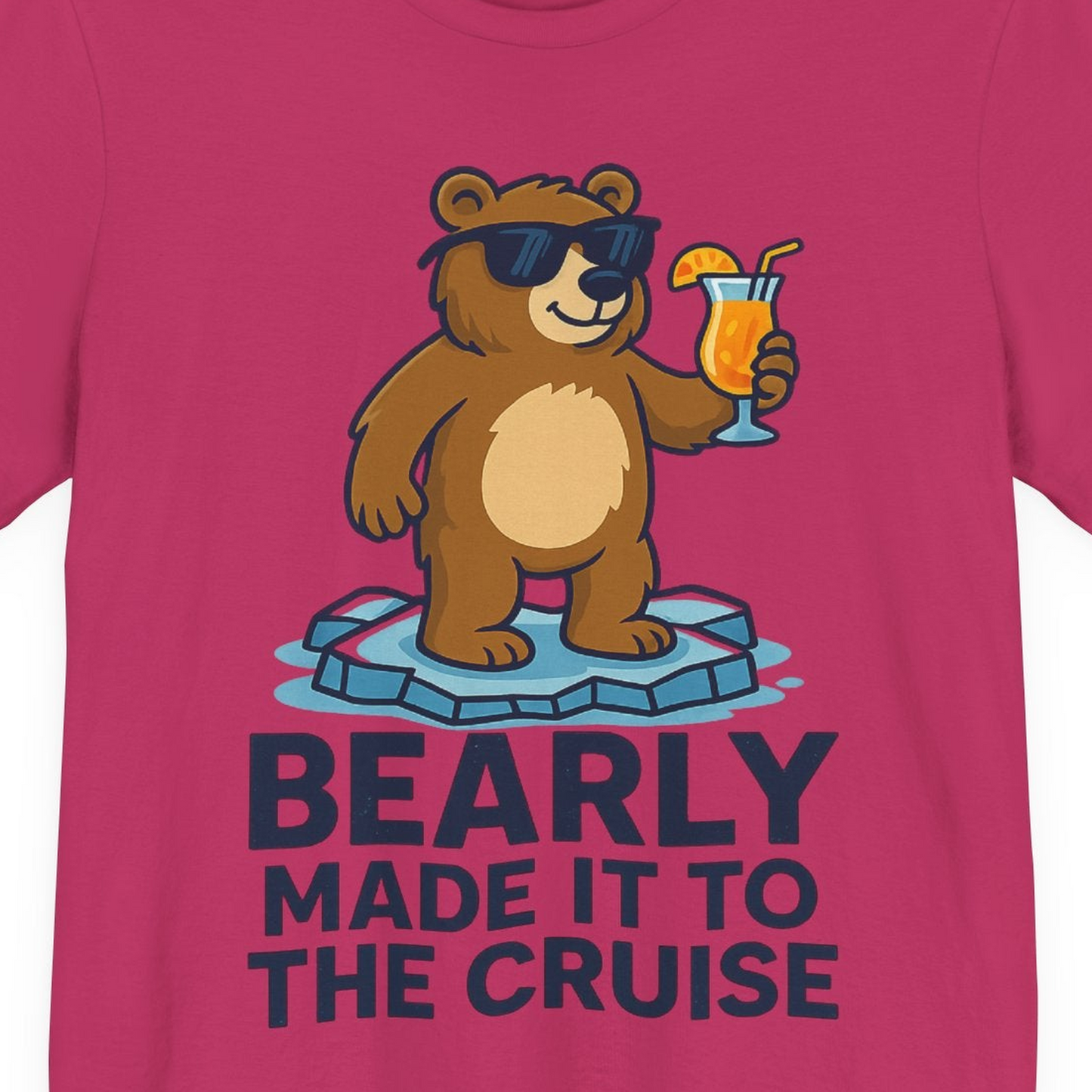Bear Cruise Shirt Premium T-Shirt – Berry – Alaska Cruise Shirts Close Up
