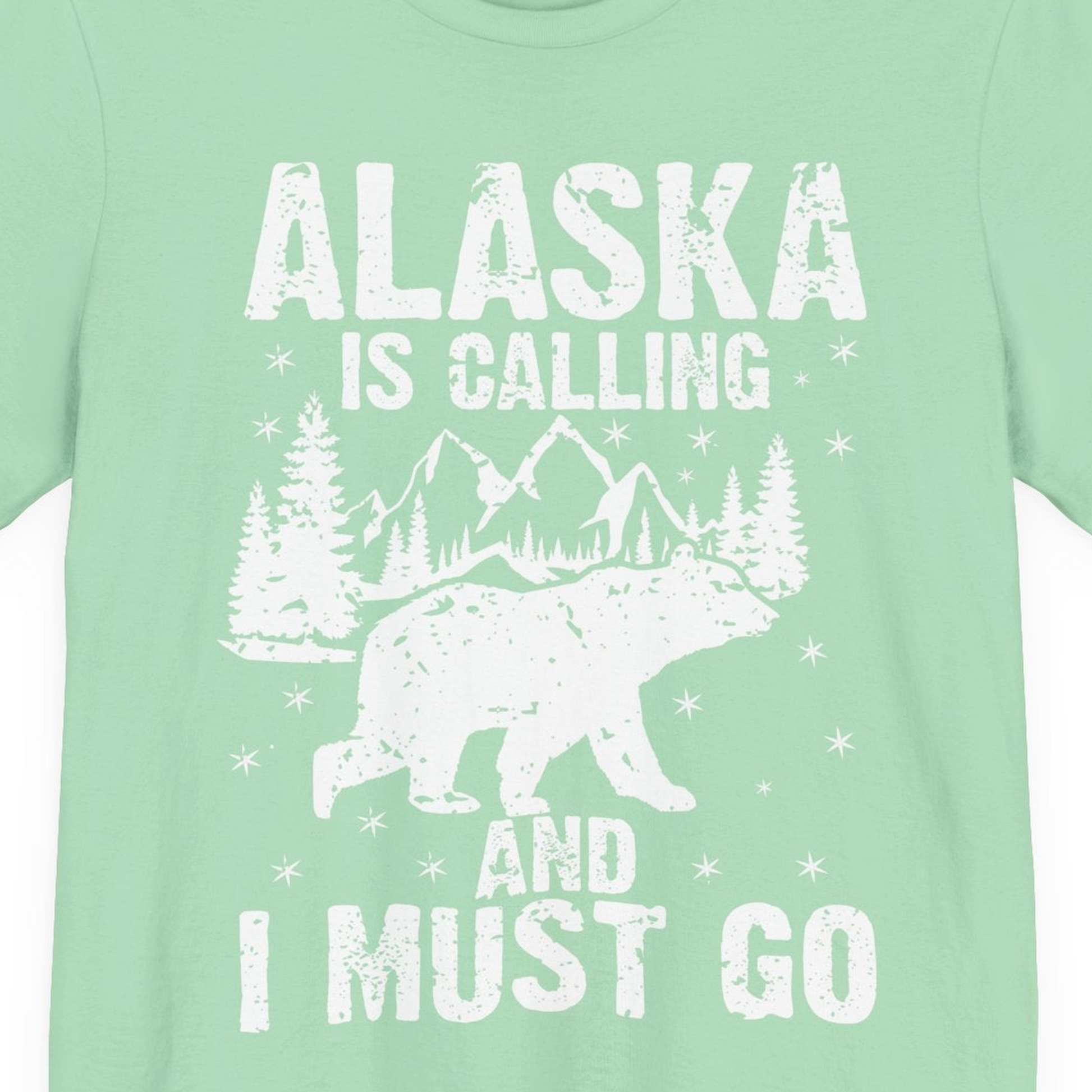 Alaska Is Calling Bear Mountain Wilderness Adventure Vintage Shirt — Premium Tee Premium T-Shirt – Mint – Alaska Cruise Shirts Close Up