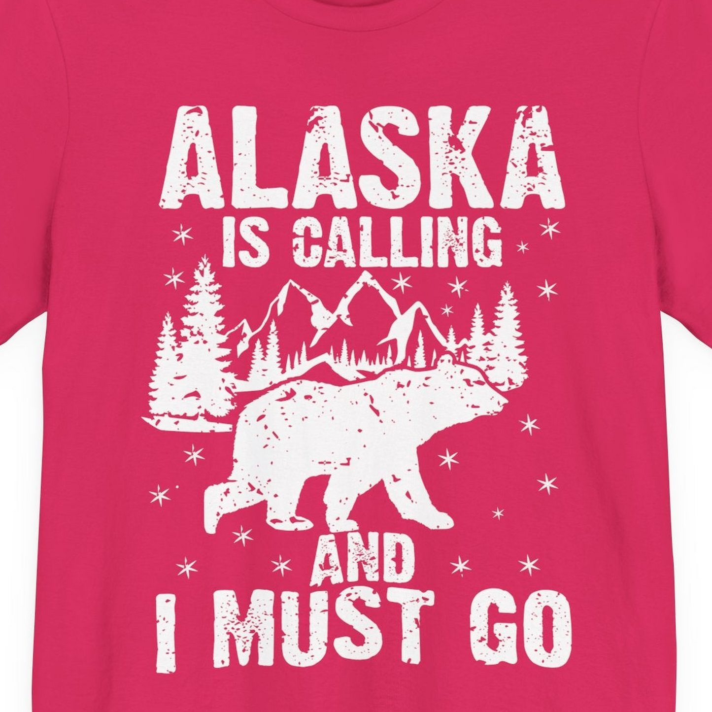 Alaska Is Calling Bear Mountain Wilderness Adventure Vintage Shirt — Premium Tee Premium T-Shirt – Fuchsia – Alaska Cruise Shirts Close Up