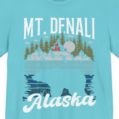 Mt Denali Alaska Bear Wilderness Shirt Premium T-Shirt – Turquoise – Alaska Cruise Shirts Close Up