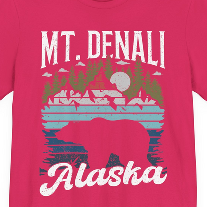 Mt Denali Alaska Bear Wilderness Shirt Premium T-Shirt – Fuchsia – Alaska Cruise Shirts Close Up