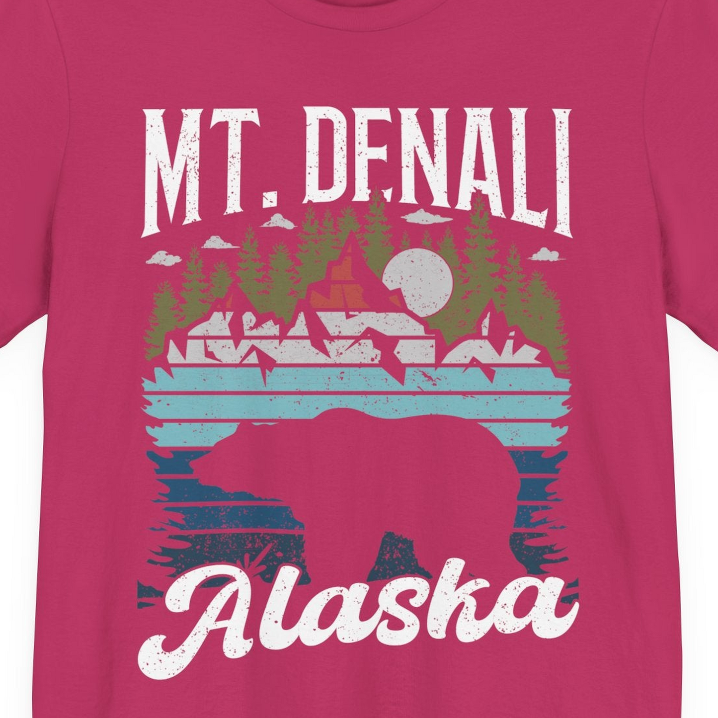 Mt Denali Alaska Bear Wilderness Shirt Premium T-Shirt – Berry – Alaska Cruise Shirts Close Up