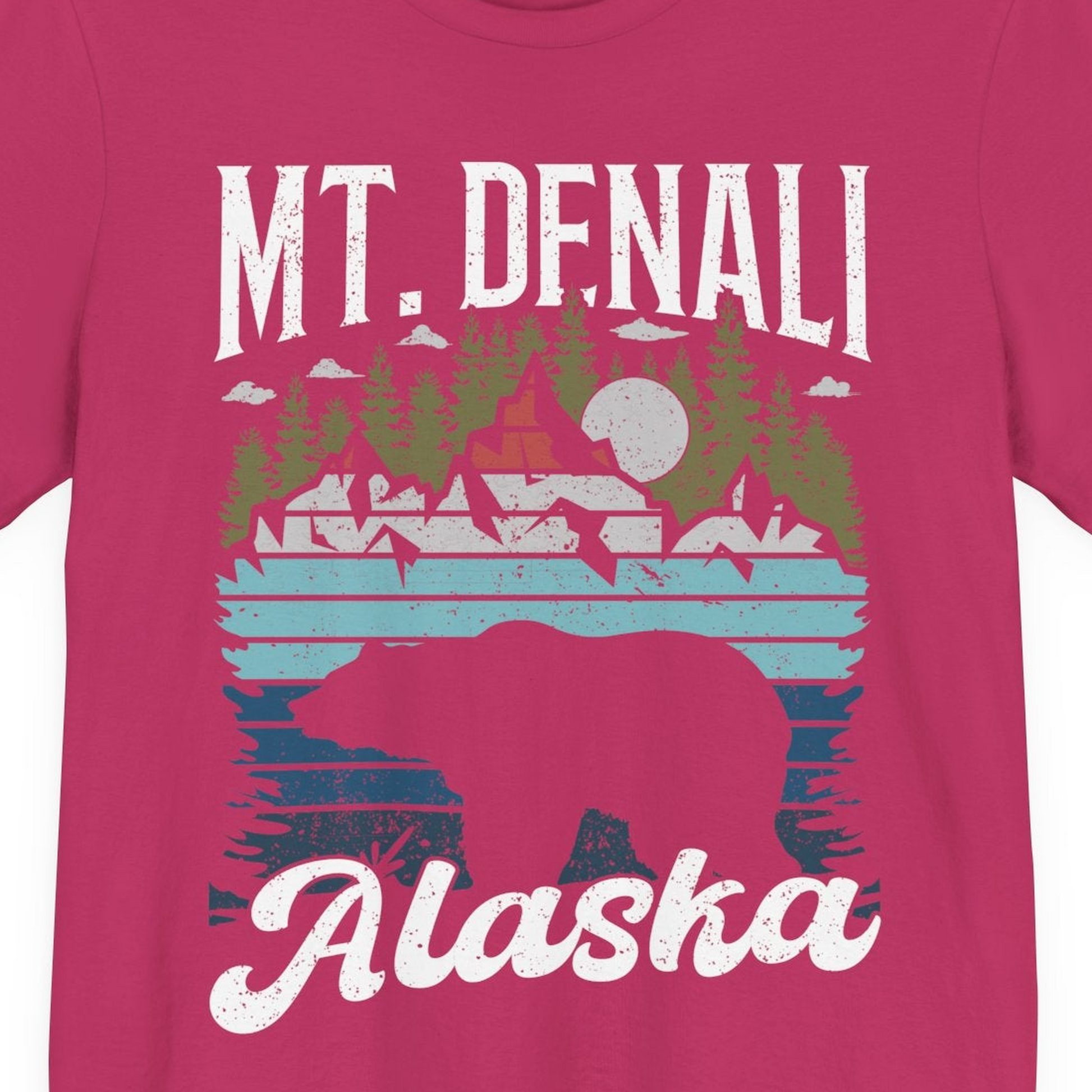 Mt Denali Alaska Bear Wilderness Shirt Premium T-Shirt – Berry – Alaska Cruise Shirts Close Up