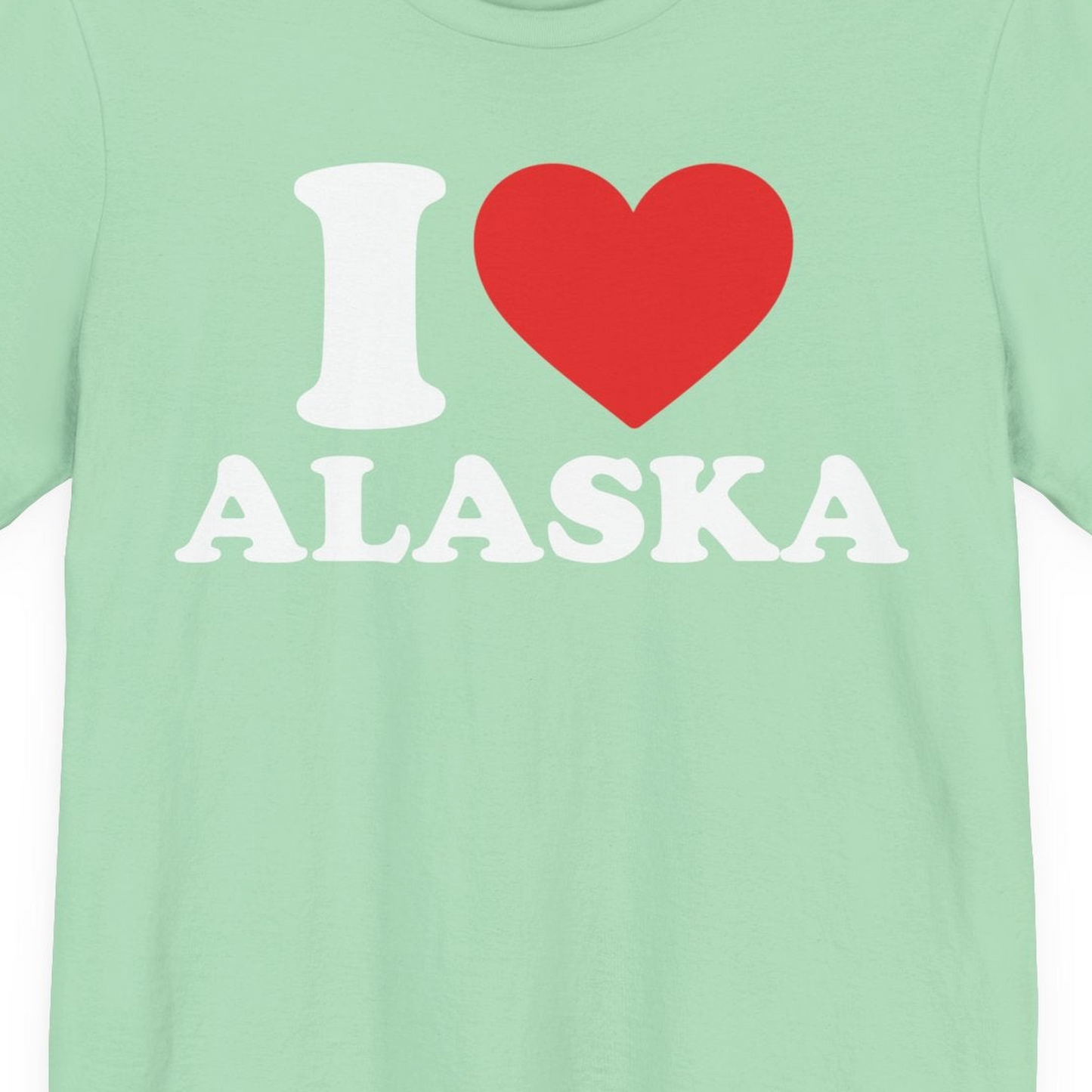 I Love Alaska Shirt Premium T-Shirt – Mint – Alaska Cruise Shirts Close Up