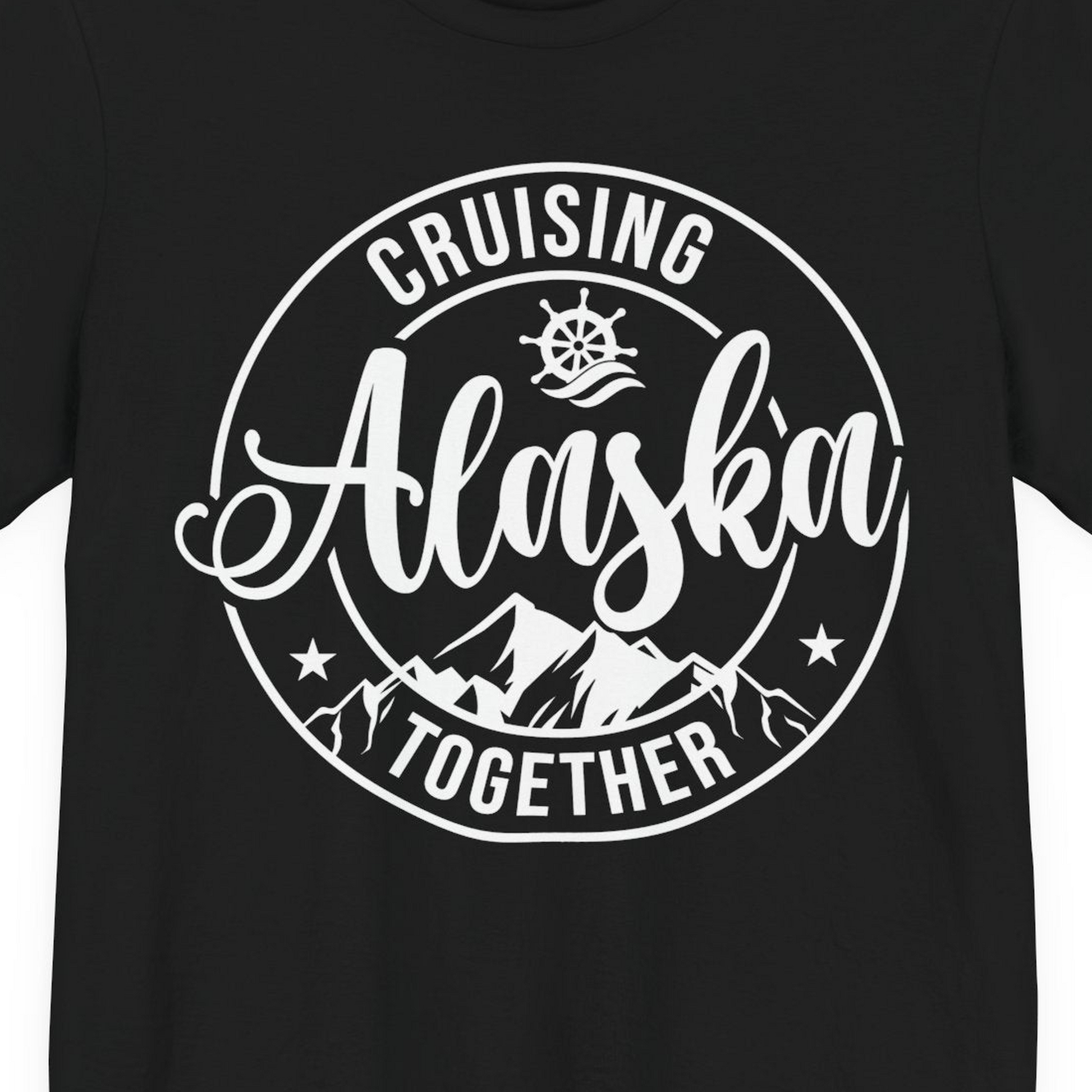 Cruising Alaska Together Shirt Premium T-Shirt – Black – Alaska Cruise Shirts Close Up