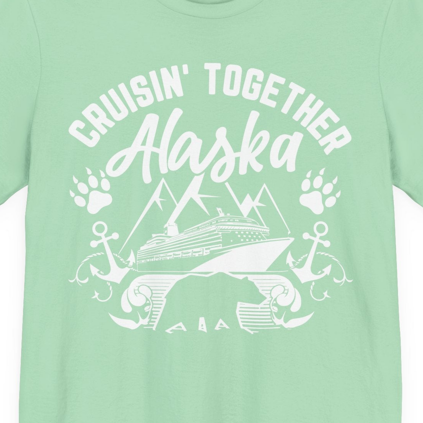 Alaska Cruise Adventure Shirt Premium T-Shirt – Mint – Alaska Cruise Shirts Close Up