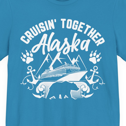 Alaska Cruise Adventure Shirt Premium T-Shirt – Aqua – Alaska Cruise Shirts Close Up