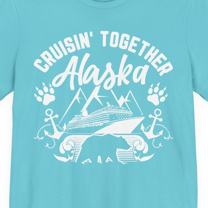 Alaska Cruise Adventure Shirt Premium T-Shirt – Turquoise – Alaska Cruise Shirts Close Up