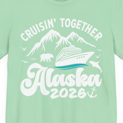 Alaska Cruise Adventure Shirt Premium T-Shirt – Mint – Alaska Cruise Shirts Close Up
