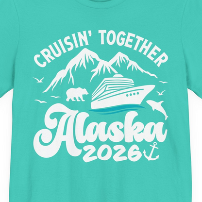 Alaska Cruise Adventure Shirt Premium T-Shirt – Teal – Alaska Cruise Shirts Close Up