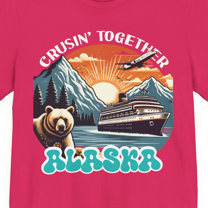 Alaska Cruise Shirt Premium T-Shirt – Fuchsia – Alaska Cruise Shirts Close Up