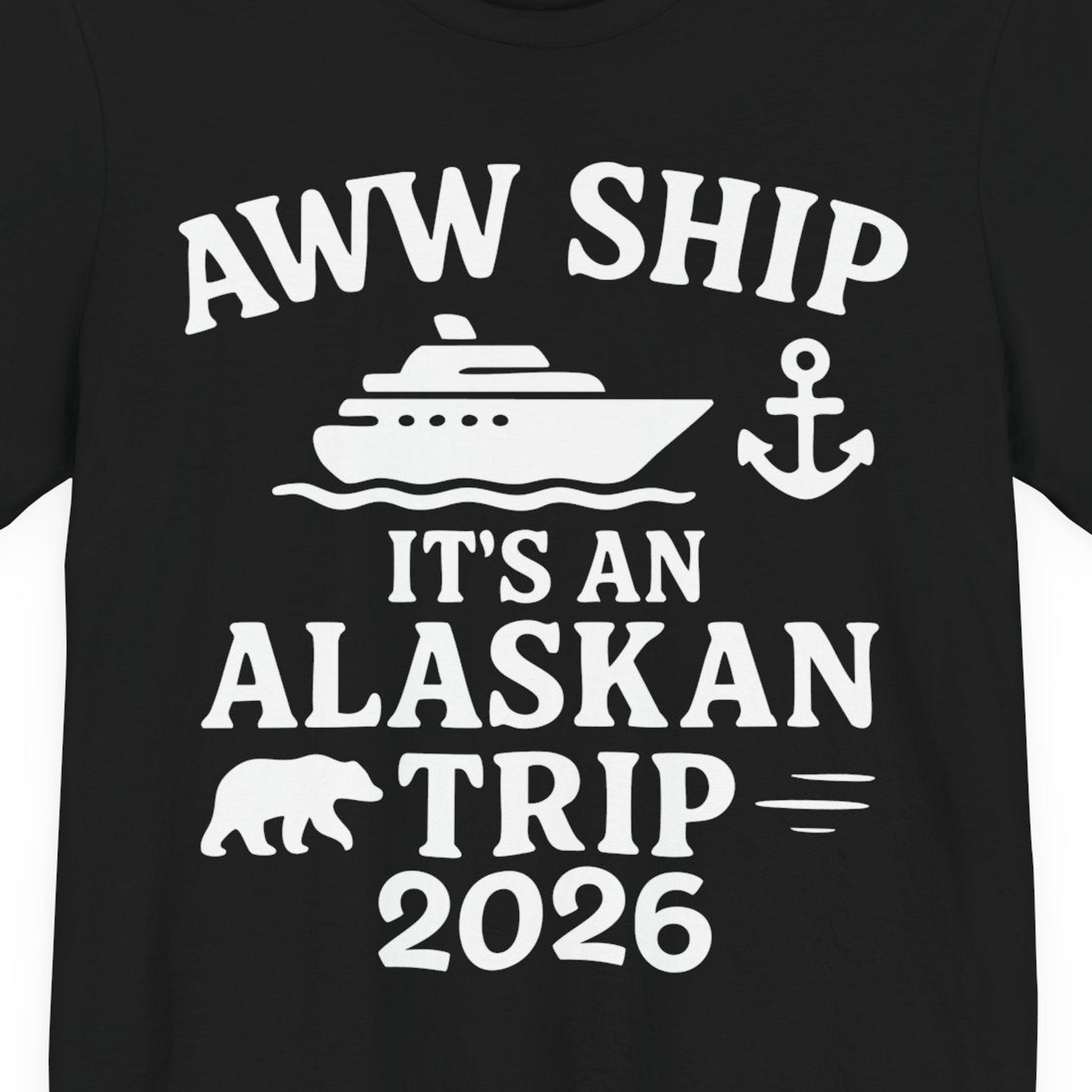 Alaska Cruise Shirt Premium T-Shirt – Black – Alaska Cruise Shirts Close Up