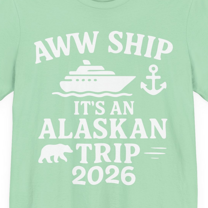 Alaska Cruise Shirt Premium T-Shirt – Mint – Alaska Cruise Shirts Close Up