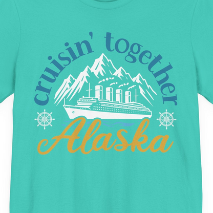 Alaska Cruise Adventure Shirt Premium T-Shirt – Teal – Alaska Cruise Shirts Close Up