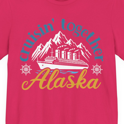 Alaska Cruise Adventure Shirt Premium T-Shirt – Fuchsia – Alaska Cruise Shirts Close Up