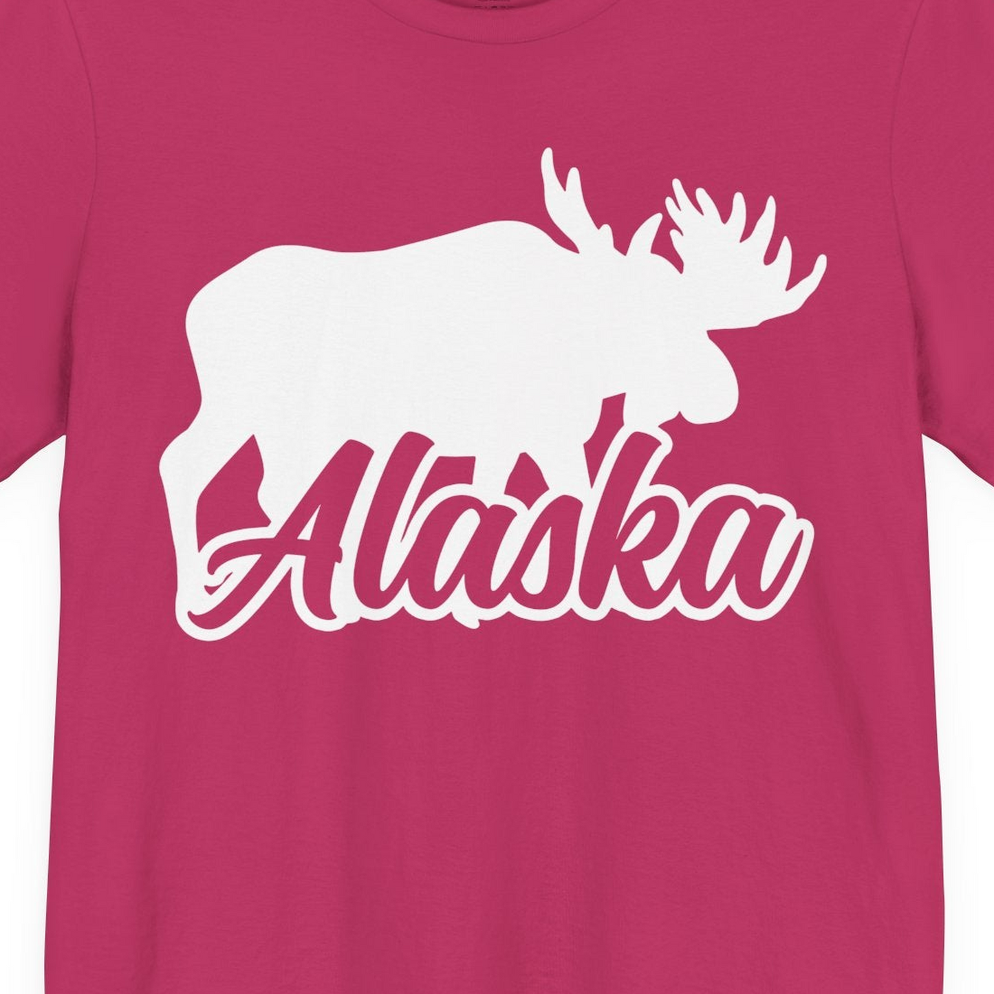 Alaska Moose Wildlife Silhouette Shirt Premium T-Shirt – Berry – Alaska Cruise Shirts Close Up