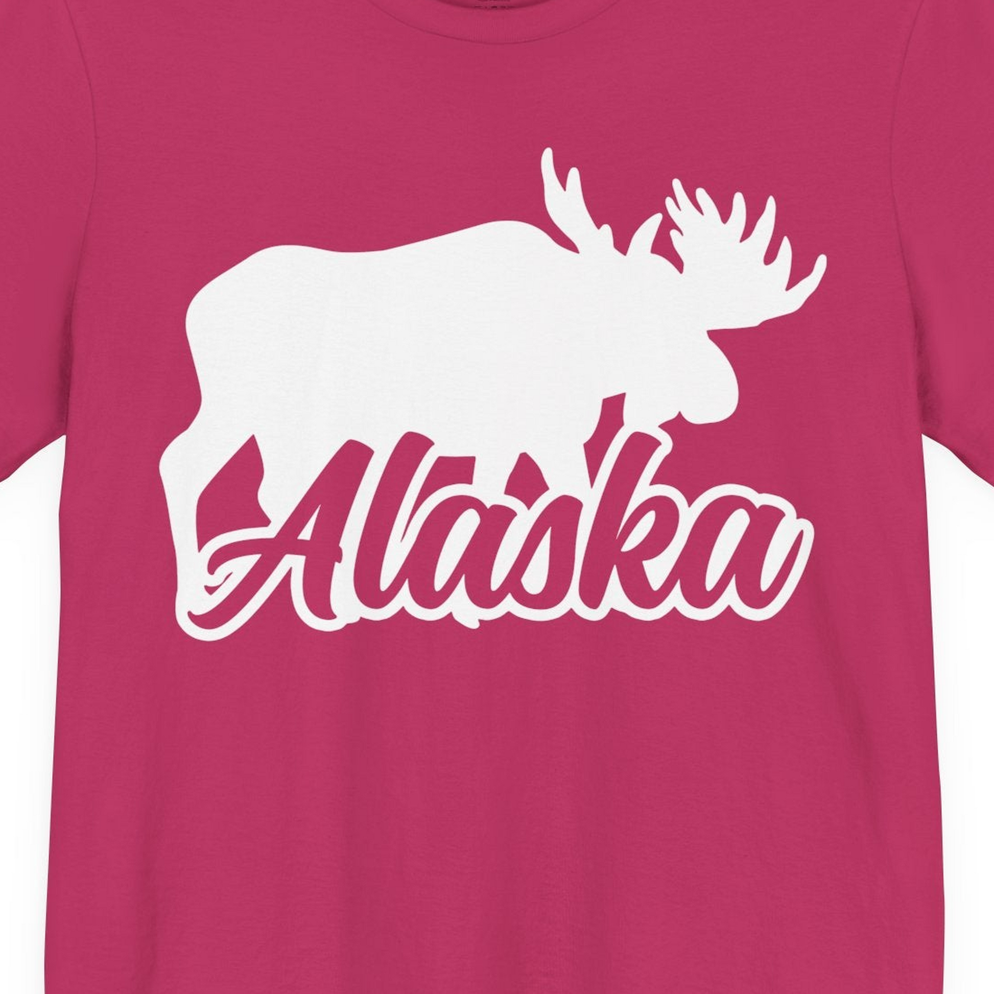 Alaska Moose Wildlife Silhouette Shirt Premium T-Shirt – Berry – Alaska Cruise Shirts Close Up