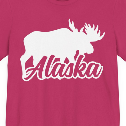Alaska Moose Wildlife Silhouette Shirt Premium T-Shirt – Berry – Alaska Cruise Shirts Close Up