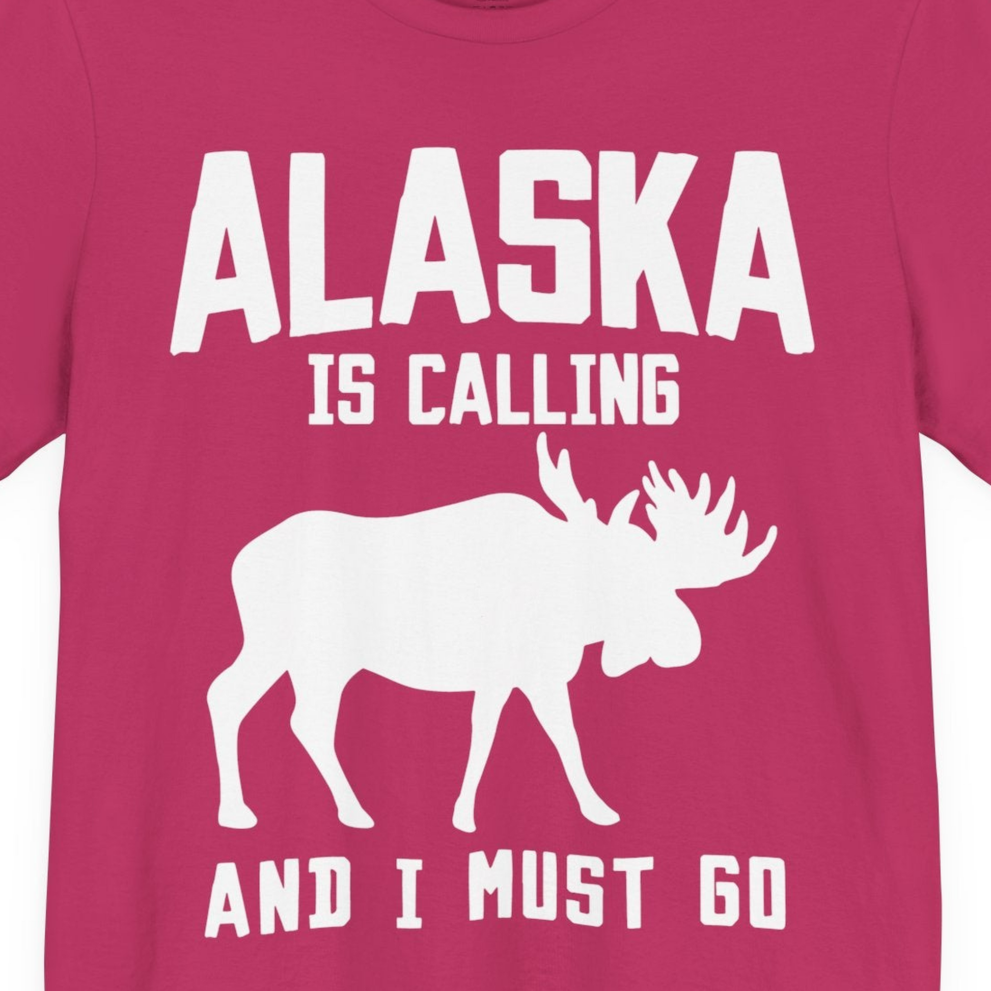 Alaska Is Calling Moose Silhouette Shirt Premium T-Shirt – Berry – Alaska Cruise Shirts Close Up