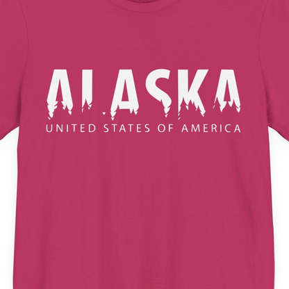 Alaska United States Typography Shirt Premium T-Shirt – Berry – Alaska Cruise Shirts Close Up