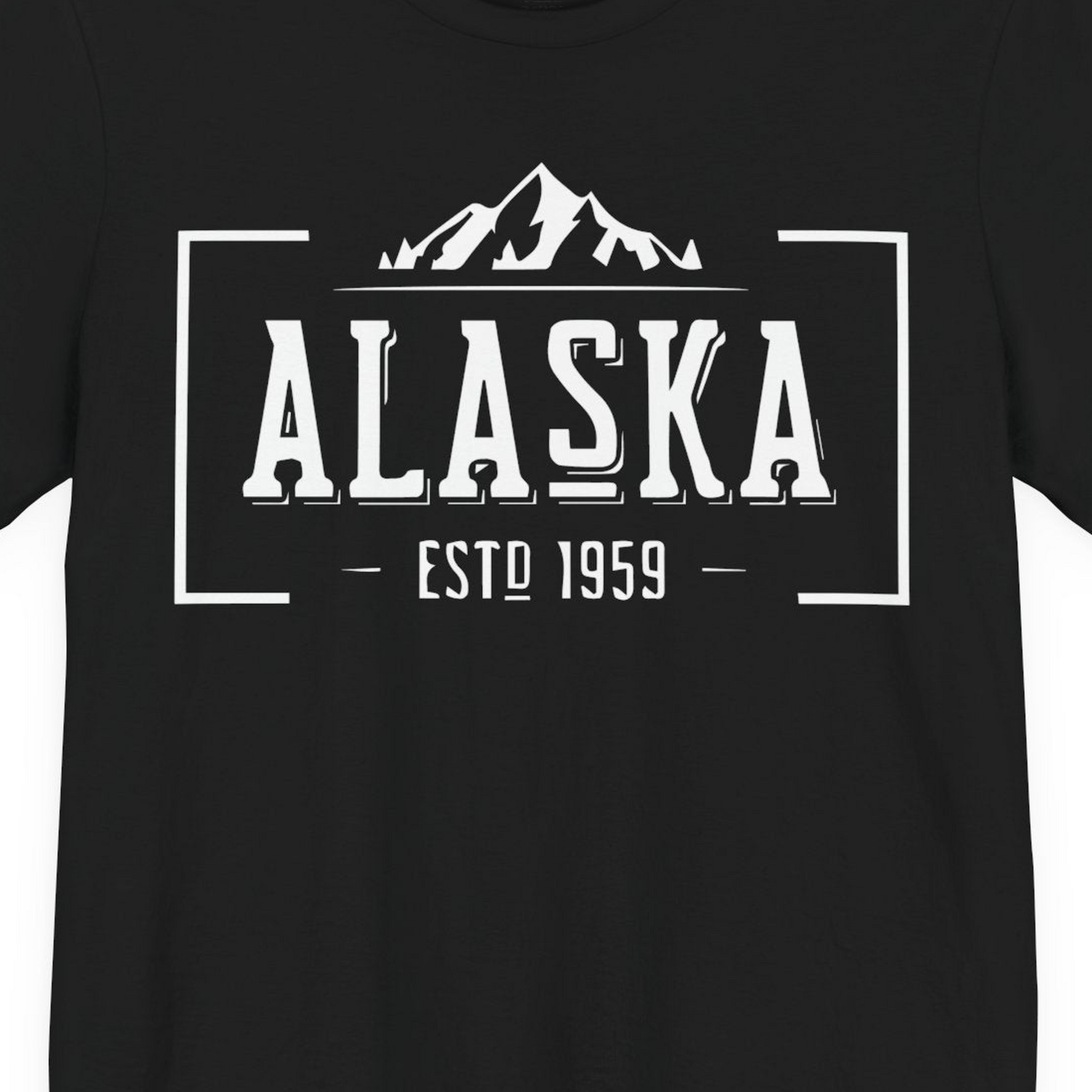 Vintage Alaska Estd 1959 Shirt Premium T-Shirt – Black – Alaska Cruise Shirts Close Up