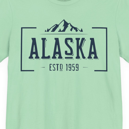 Vintage Alaska Estd 1959 Shirt Premium T-Shirt – Mint – Alaska Cruise Shirts Close Up