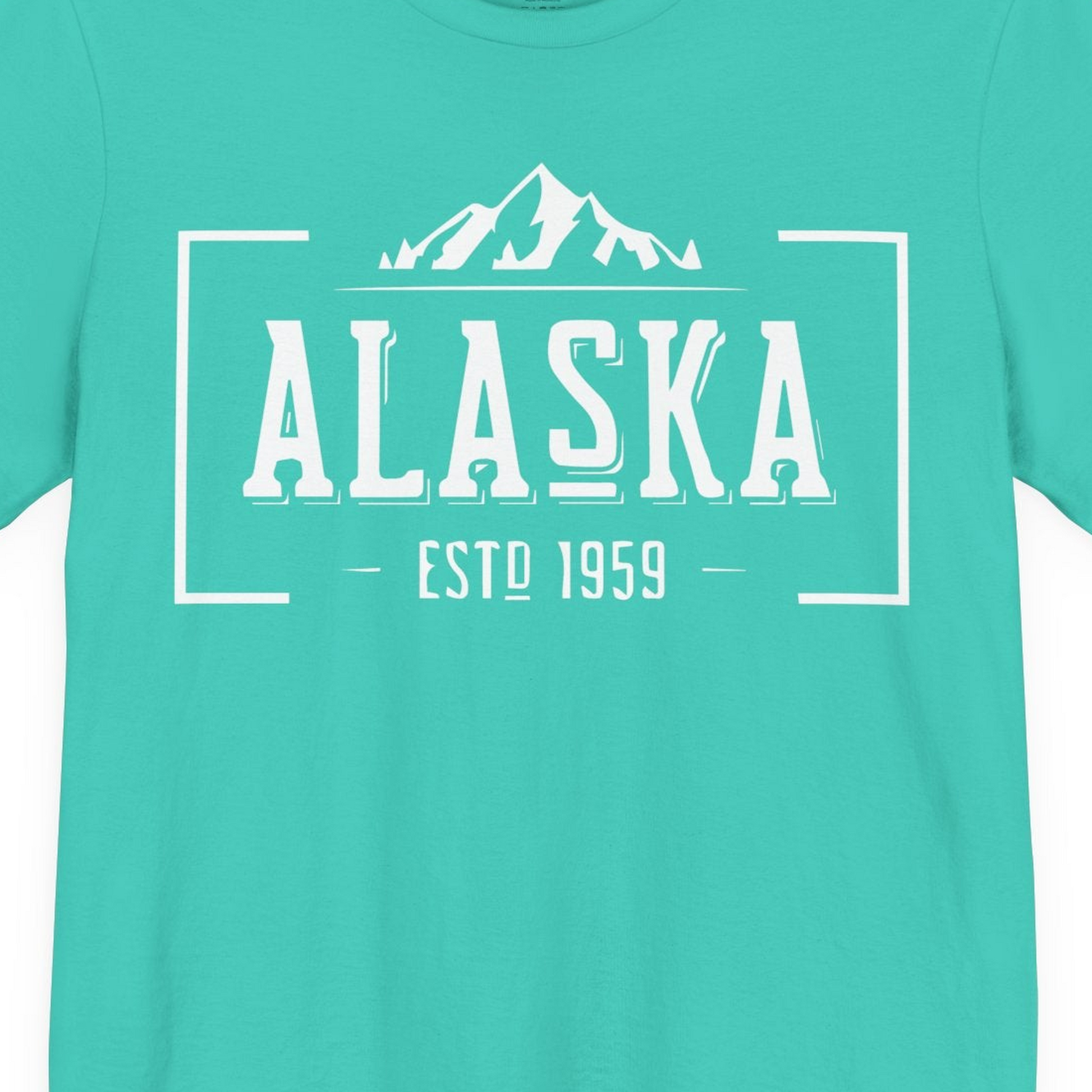 Vintage Alaska Estd 1959 Shirt Premium T-Shirt – Teal – Alaska Cruise Shirts Close Up