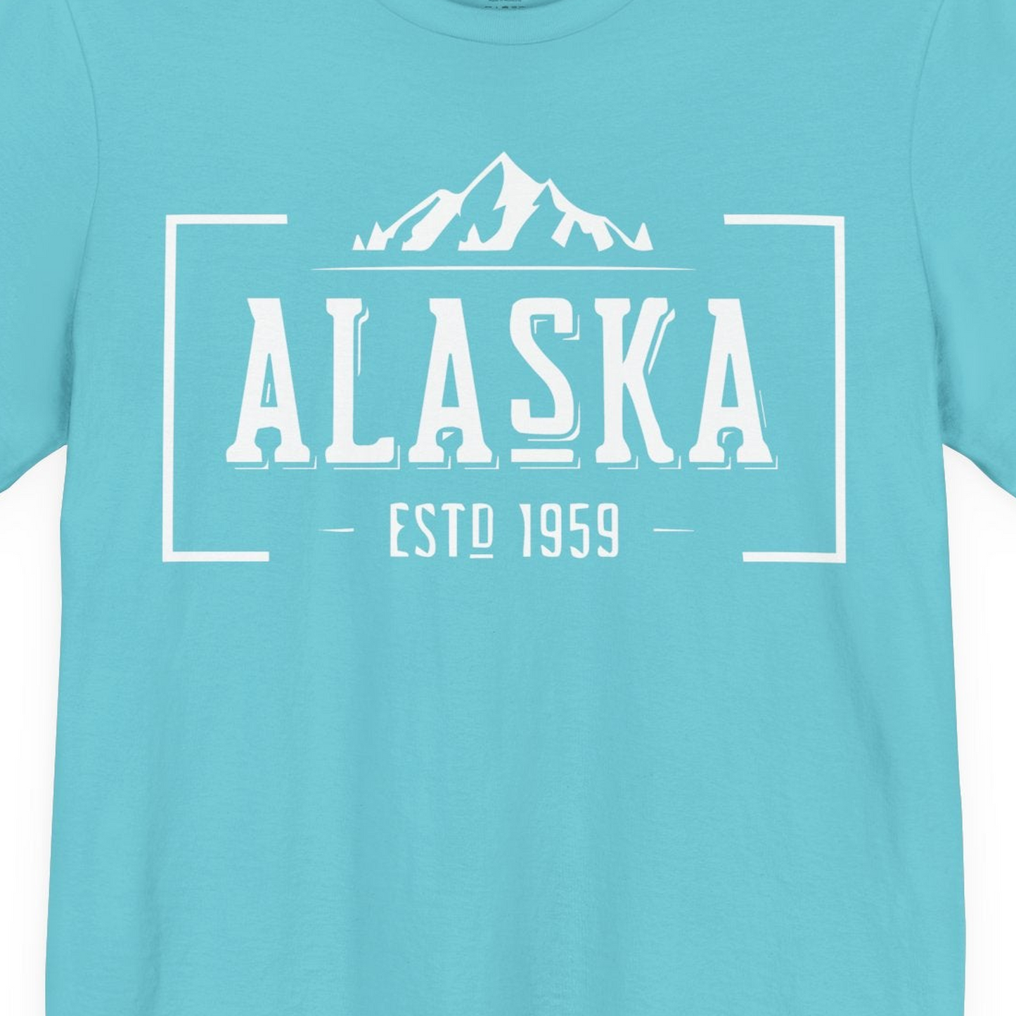 Vintage Alaska Estd 1959 Shirt Premium T-Shirt – Turquoise – Alaska Cruise Shirts Close Up