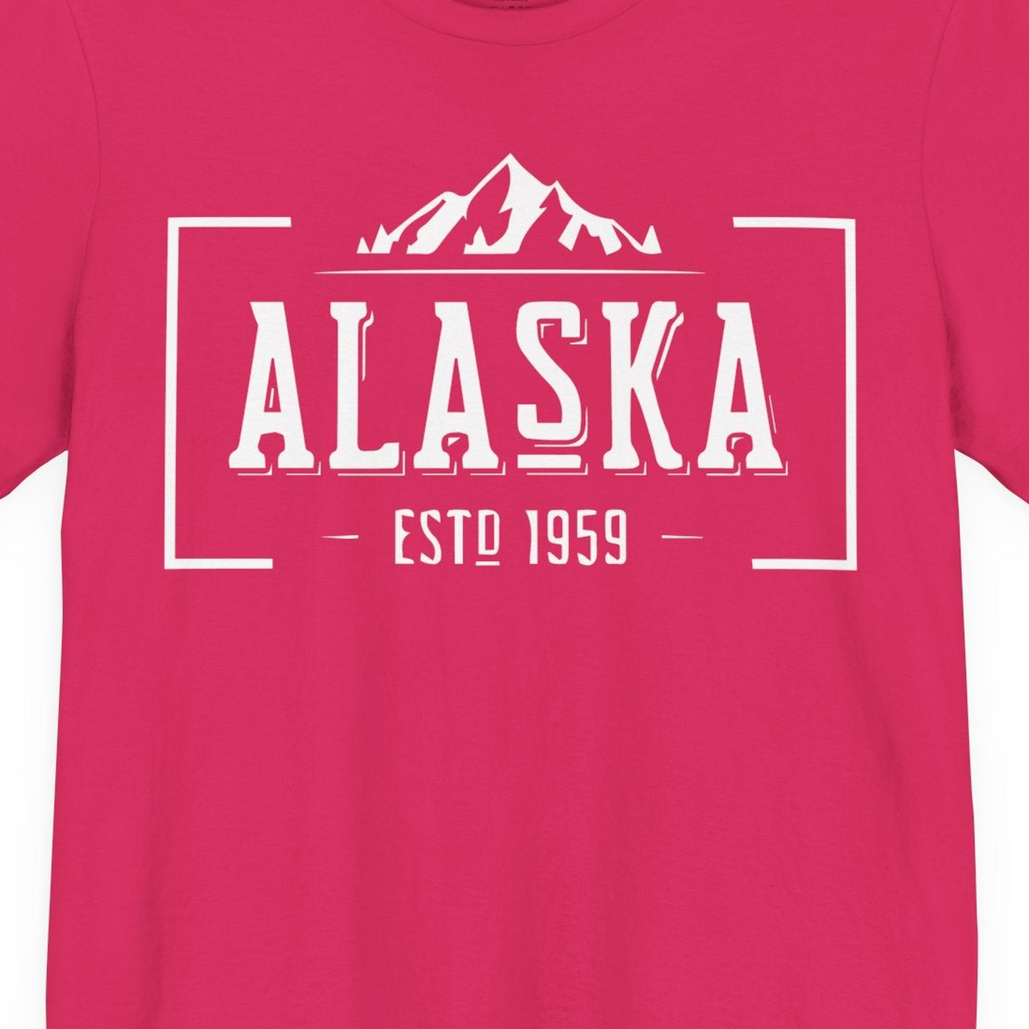 Vintage Alaska Estd 1959 Shirt Premium T-Shirt – Fuchsia – Alaska Cruise Shirts Close Up