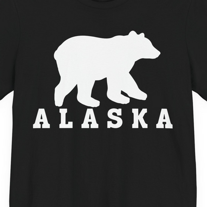 Alaska Bear Silhouette Shirt Premium T-Shirt – Black – Alaska Cruise Shirts Close Up