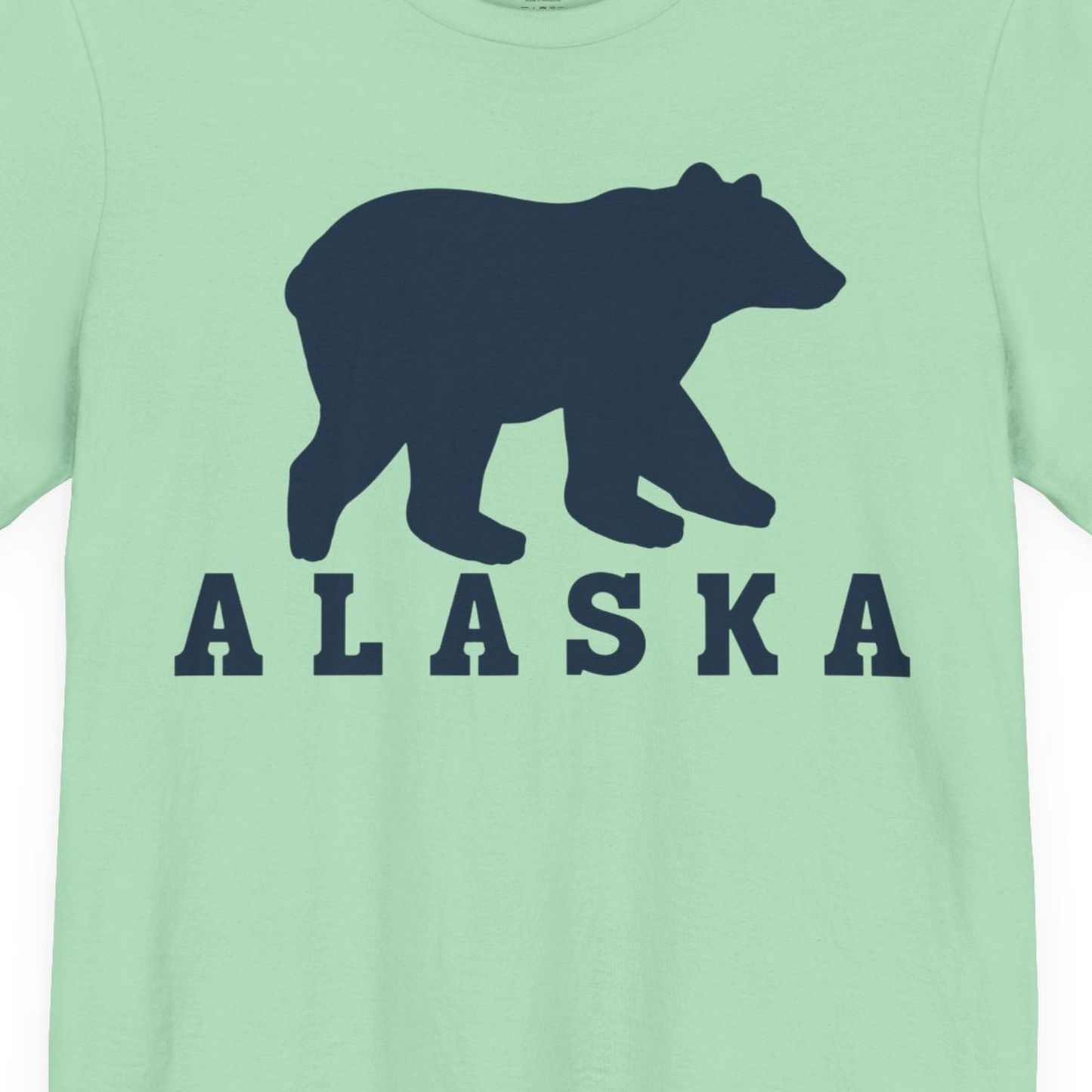Alaska Bear Silhouette Shirt Premium T-Shirt – Mint – Alaska Cruise Shirts Close Up