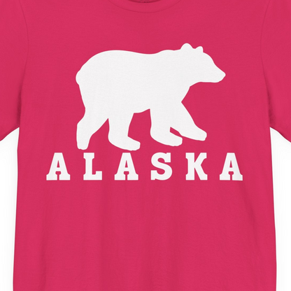 Alaska Bear Silhouette Shirt Premium T-Shirt – Fuchsia – Alaska Cruise Shirts Close Up