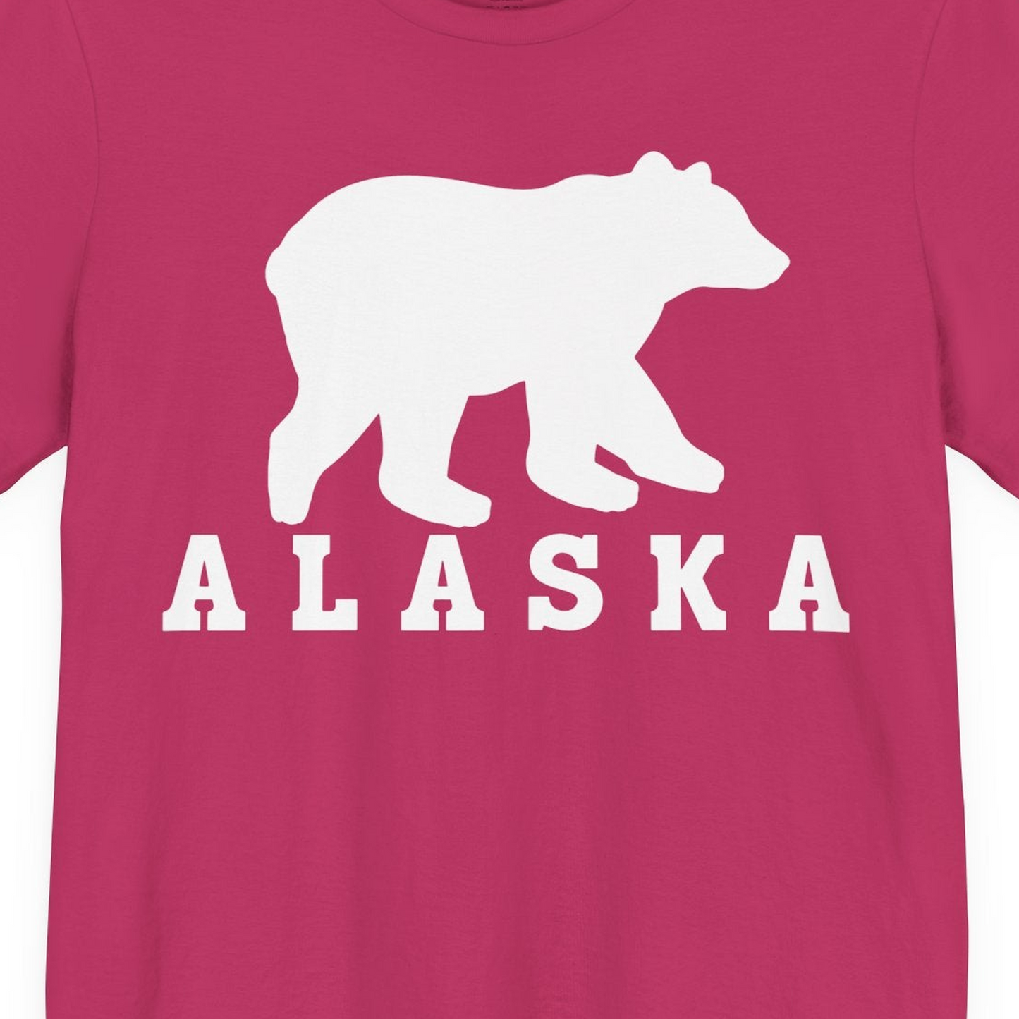 Alaska Bear Silhouette Shirt Premium T-Shirt – Berry – Alaska Cruise Shirts Close Up