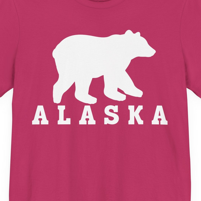 Alaska Bear Silhouette Shirt Premium T-Shirt – Berry – Alaska Cruise Shirts Close Up