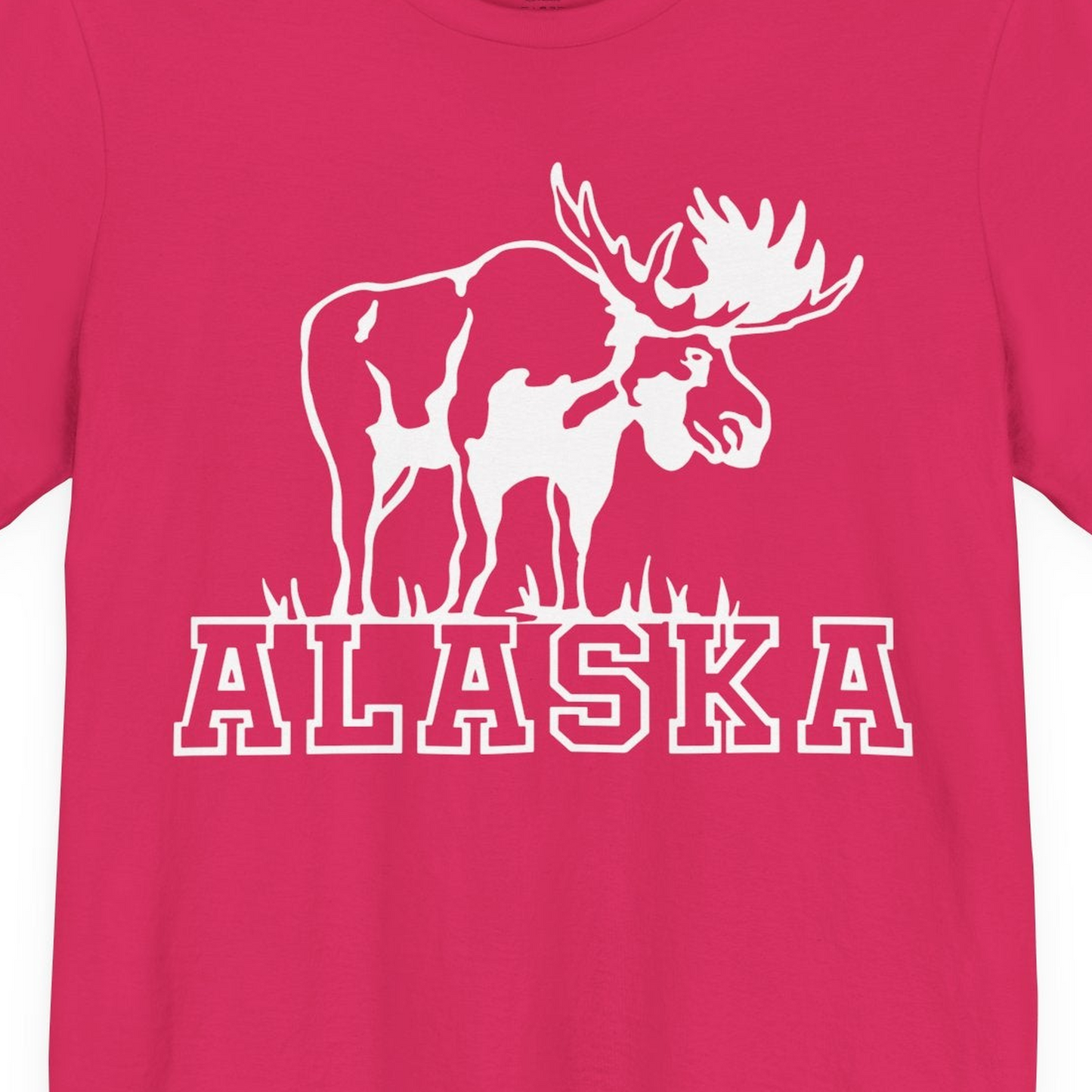 Alaska Moose Silhouette Shirt Premium T-Shirt – Fuchsia – Alaska Cruise Shirts Close Up