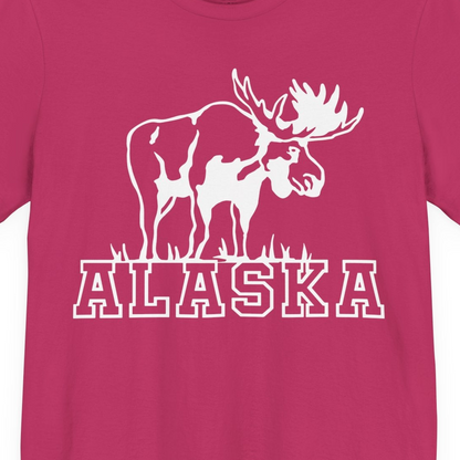 Alaska Moose Silhouette Shirt Premium T-Shirt – Berry – Alaska Cruise Shirts Close Up