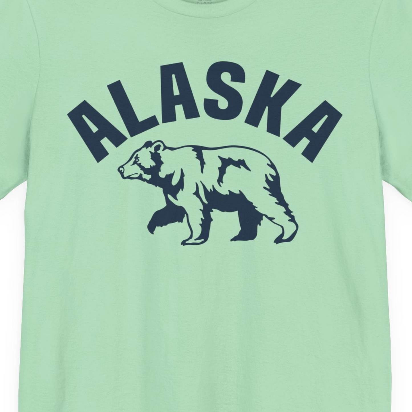 Alaska Bear Silhouette Wildlife Shirt Premium T-Shirt – Mint – Alaska Cruise Shirts Close Up