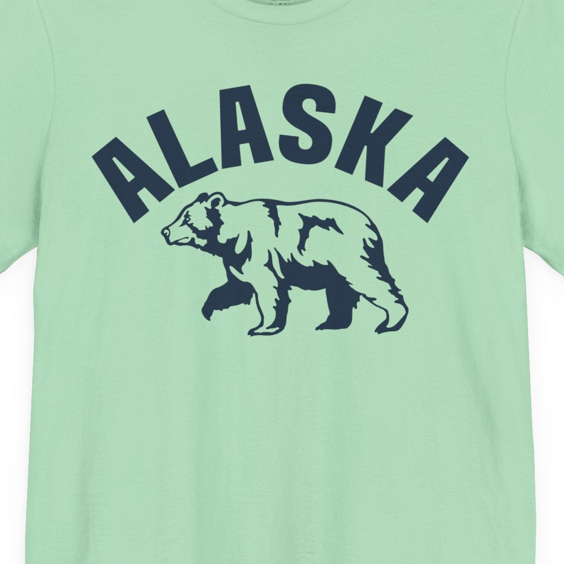 Alaska Bear Silhouette Wildlife Shirt Premium T-Shirt – Mint – Alaska Cruise Shirts Close Up
