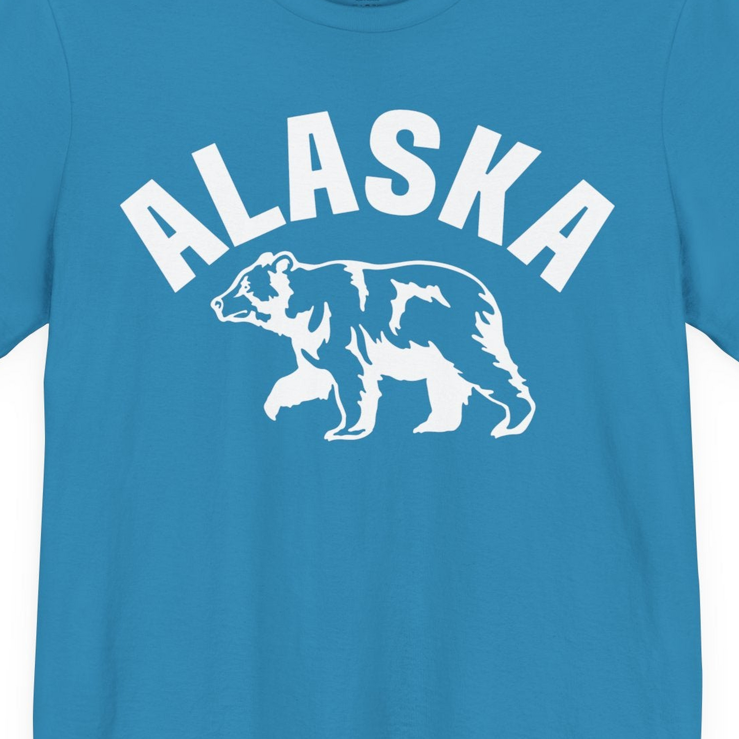 Alaska Bear Silhouette Wildlife Shirt Premium T-Shirt – Aqua – Alaska Cruise Shirts Close Up