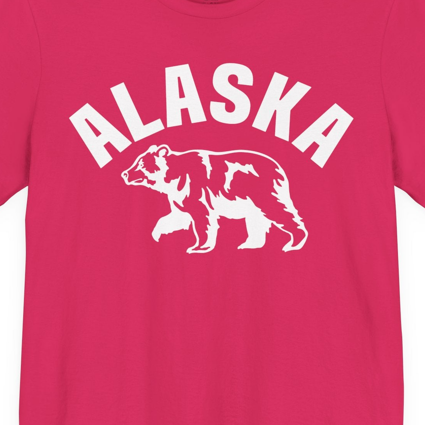 Alaska Bear Silhouette Wildlife Shirt Premium T-Shirt – Fuchsia – Alaska Cruise Shirts Close Up