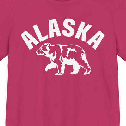 Alaska Bear Silhouette Wildlife Shirt Premium T-Shirt – Berry – Alaska Cruise Shirts Close Up