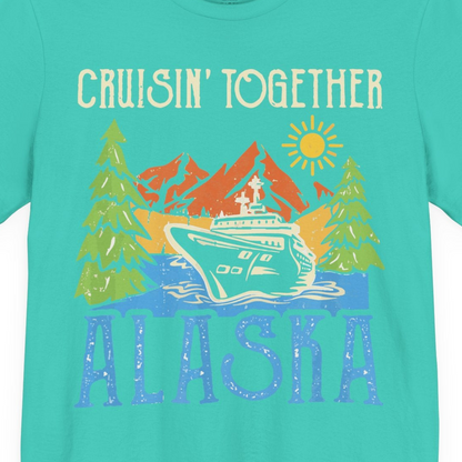 Alaska Cruise Adventure Nature Landscape Retro Family Shirt — Premium Tee Premium T-Shirt – Teal – Alaska Cruise Shirts Close Up