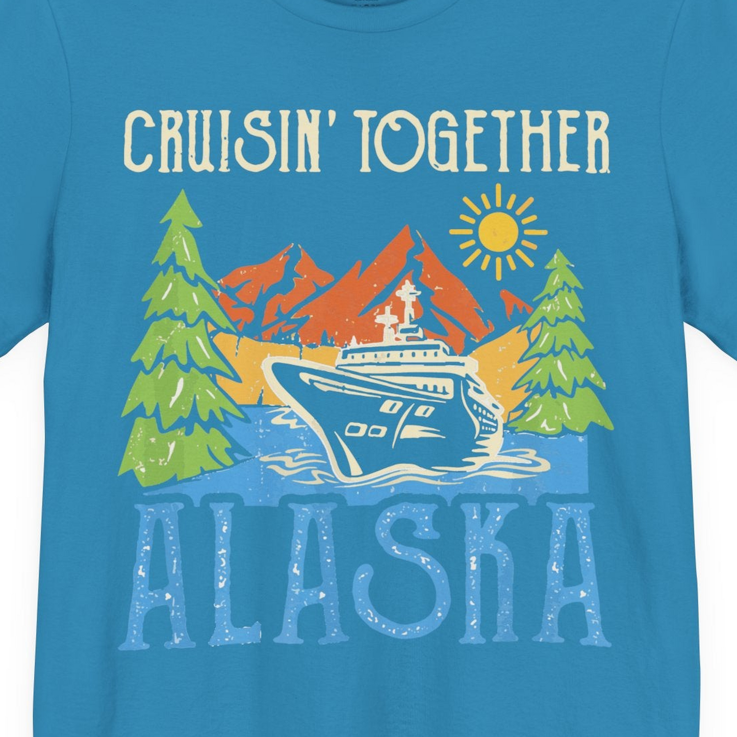 Alaska Cruise Adventure Nature Landscape Retro Family Shirt — Premium Tee Premium T-Shirt – Aqua – Alaska Cruise Shirts Close Up