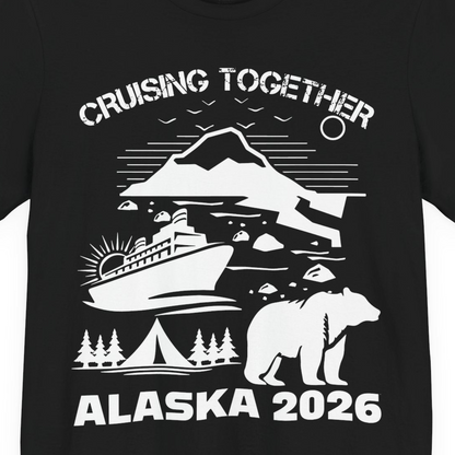 Alaska Cruise 2026 Family Adventure Bear Mountain Nature Shirt — Premium Tee Premium T-Shirt – Black – Alaska Cruise Shirts Close Up