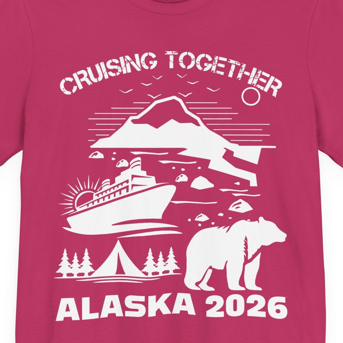 Alaska Cruise 2026 Family Adventure Bear Mountain Nature Shirt — Premium Tee Premium T-Shirt – Berry – Alaska Cruise Shirts Close Up