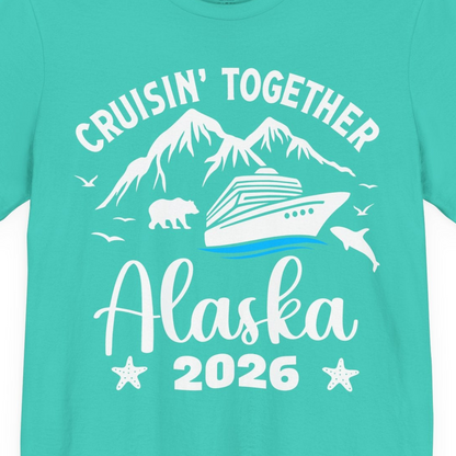 Alaska Cruise Adventure 2026 Shirt Premium T-Shirt – Teal – Alaska Cruise Shirts Close Up