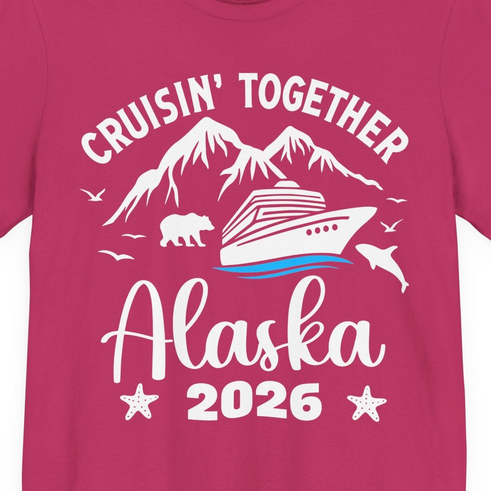 Alaska Cruise Adventure 2026 Shirt Premium T-Shirt – Berry – Alaska Cruise Shirts Close Up
