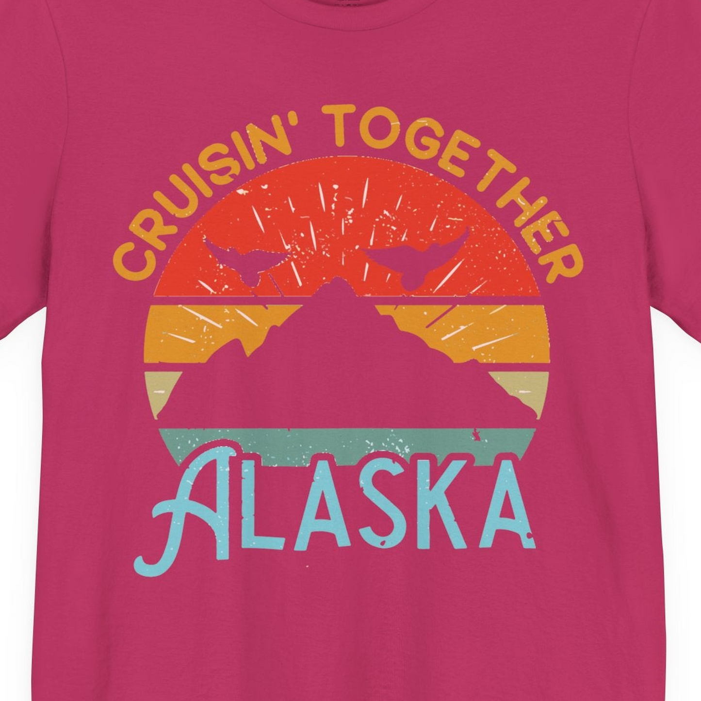 Retro Alaska Cruise Shirt Premium T-Shirt – Berry – Alaska Cruise Shirts Close Up