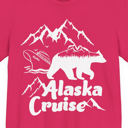 Alaska Cruise Shirt Premium T-Shirt – Fuchsia – Alaska Cruise Shirts Close Up